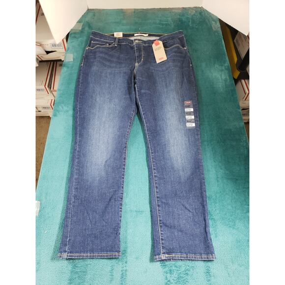 Levis Jeans Size 18 Short Womens Blue Pants Denim Classic Mid Rise Skinny NWT - Picture 2 of 16